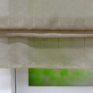 Delien Roman Shade White with V-Shaped Tab Tops Height-Adjustable