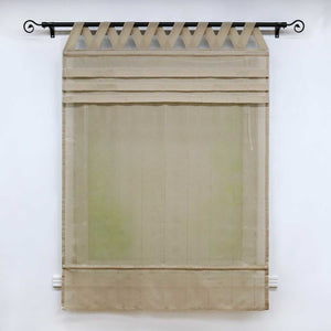 Delien Roman Shade White with V-Shaped Tab Tops Height-Adjustable