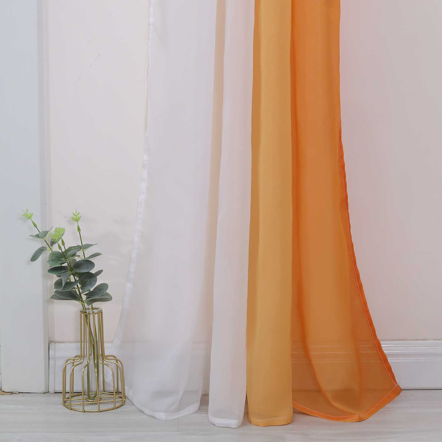 Decorative Curtain Panel with Gradient 1 Piece - Green, W x H 140 x 400cm