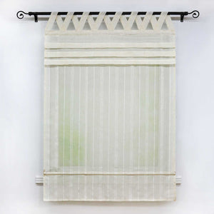 Delien Roman Shade White with V-Shaped Tab Tops Height-Adjustable