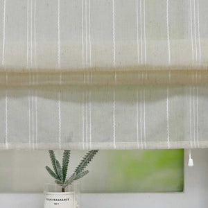 Roman Shade with U-Hooks Striped Pattern Solid Color 1 Piece