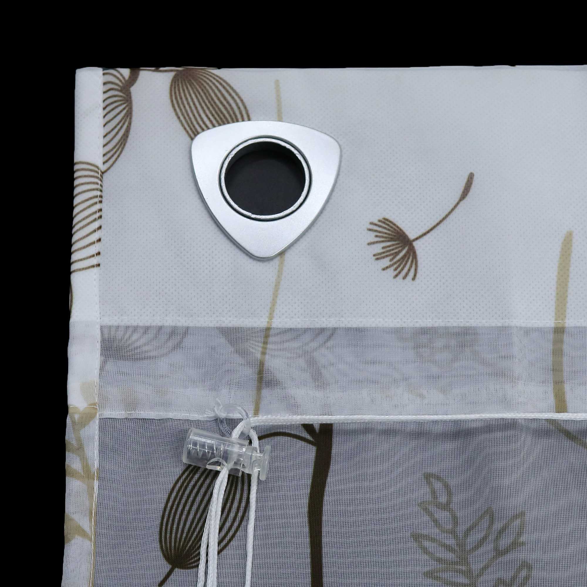Roman Shade No-Drill Grommet with Hook Hanging with Chinese-Lantern Flower Pattern