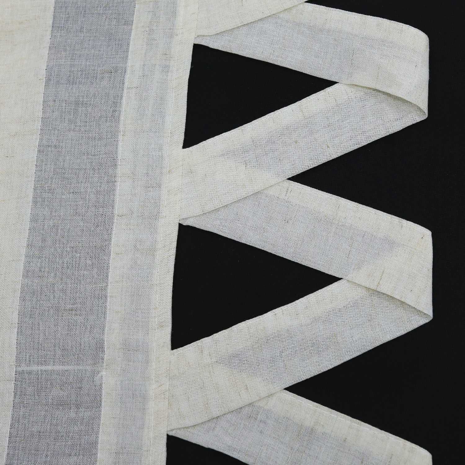 Delien Roman Shade White with V-Shaped Tab Tops Height-Adjustable