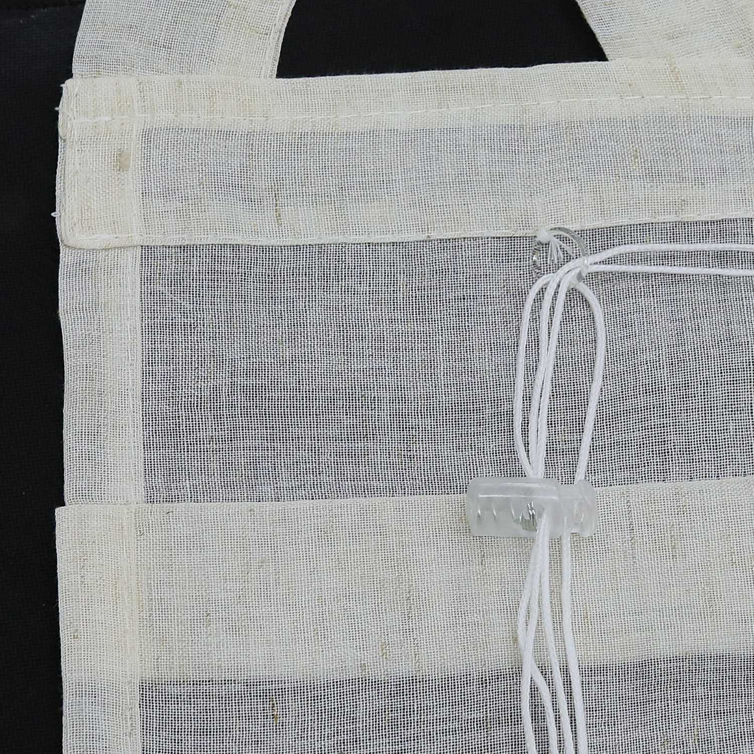 Delien Roman Shade White with V-Shaped Tab Tops Height-Adjustable