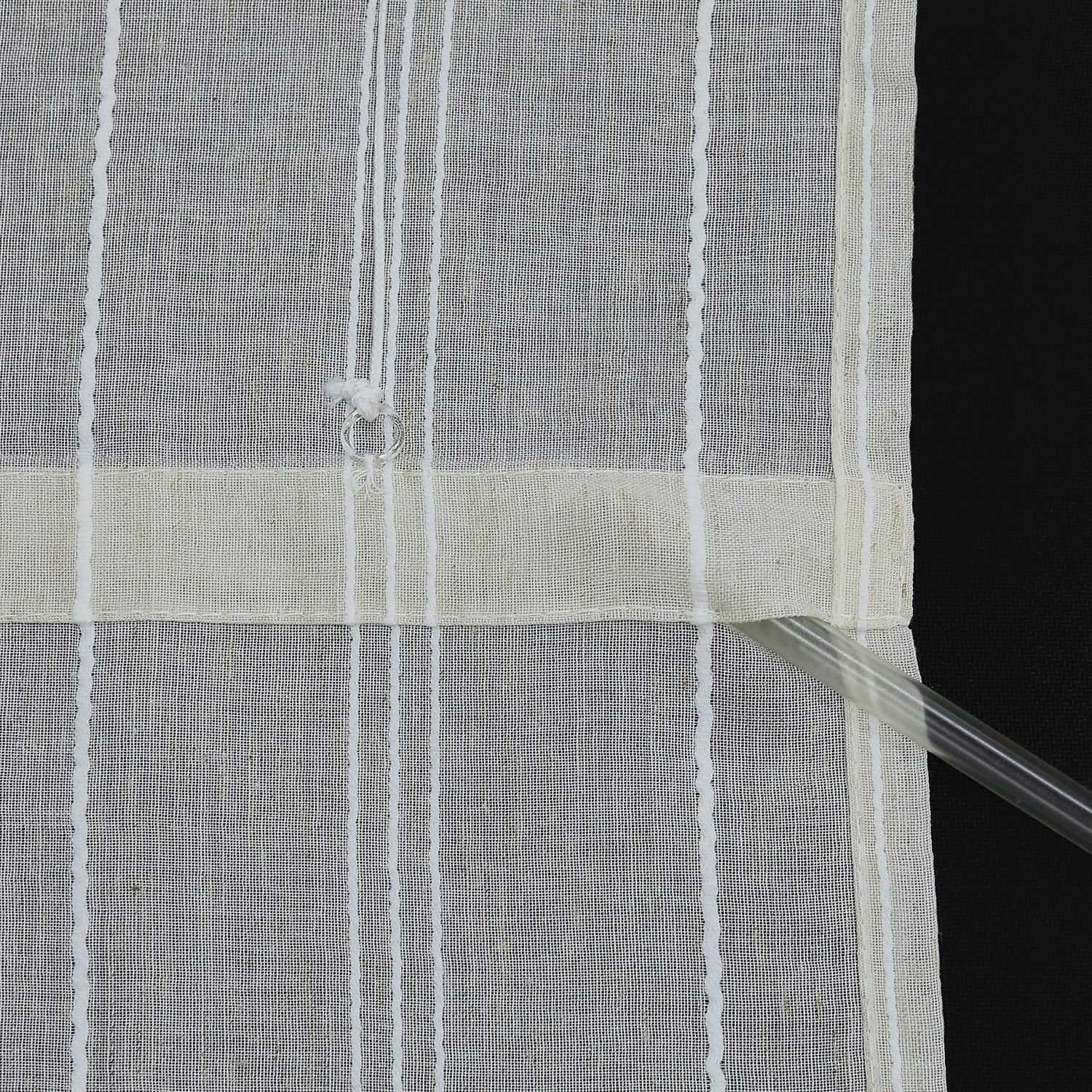 Delien Roman Shade White with V-Shaped Tab Tops Height-Adjustable