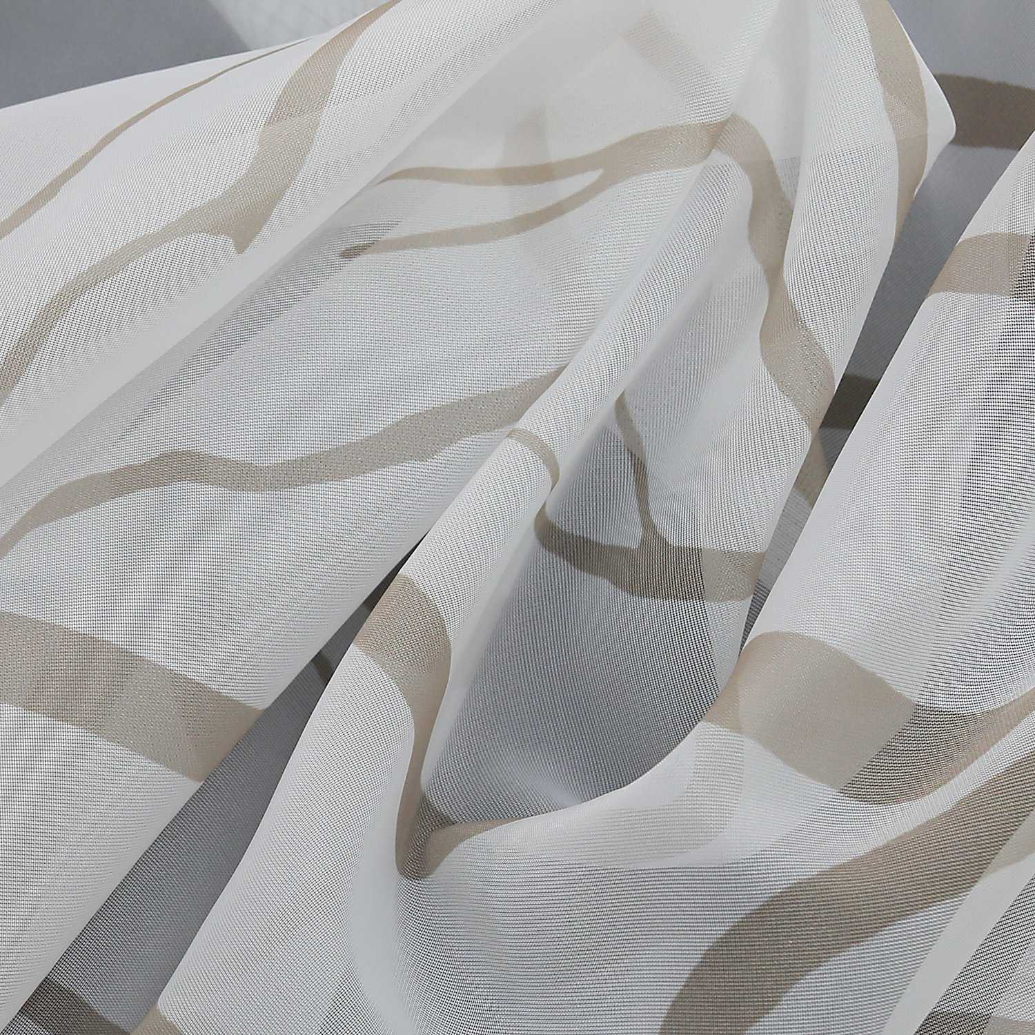 Tab-Top Curtain with Dense Branch Pattern Light-Filtering 1 Piece - Sand, Tab-Top Panel