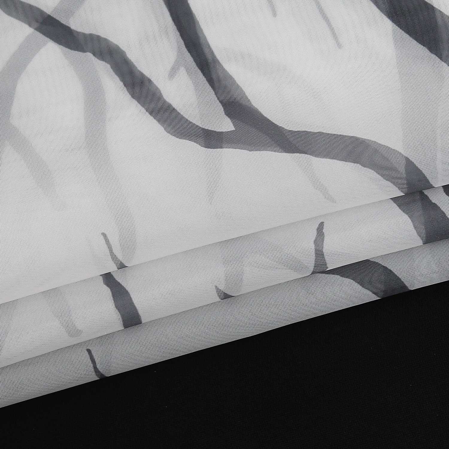 Tab-Top Curtain with Dense Branch Pattern Light-Filtering 1 Piece - Sand, Grommet Panel