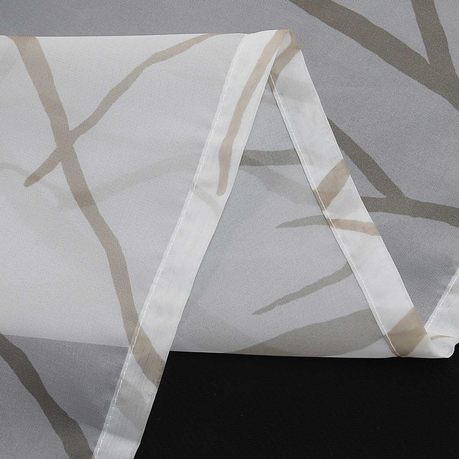 Tab-Top Curtain with Dense Branch Pattern Light-Filtering 1 Piece