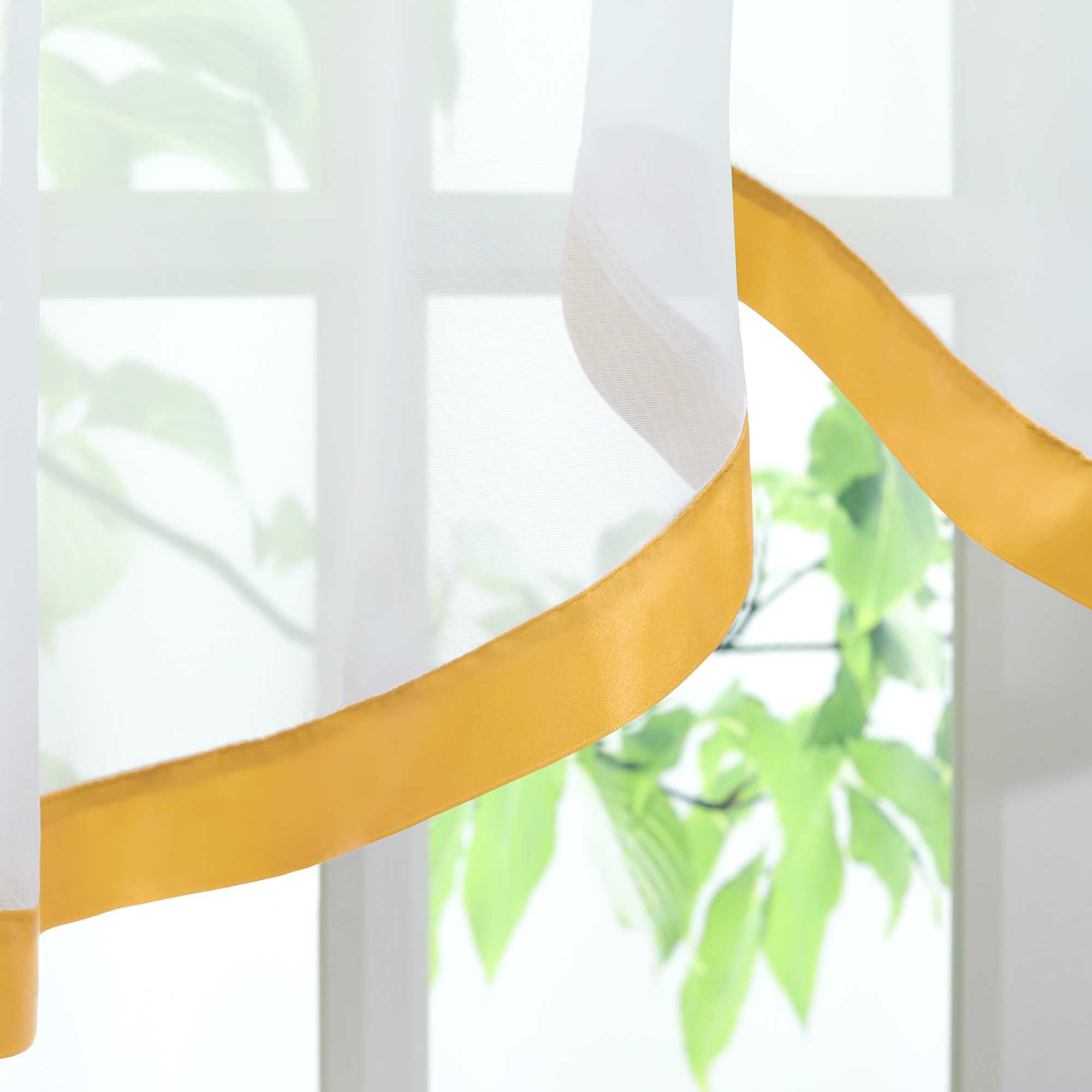 Multi-Functional Curtain Sheer Window Decor 1 Piece - Orange, W x H 300 x 120cm