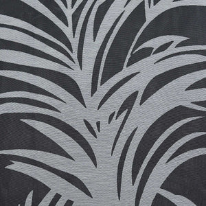 Curtain in Burnout Fabric with Leaves Pattern 1 Piece - Curtain-Tape Panel, White