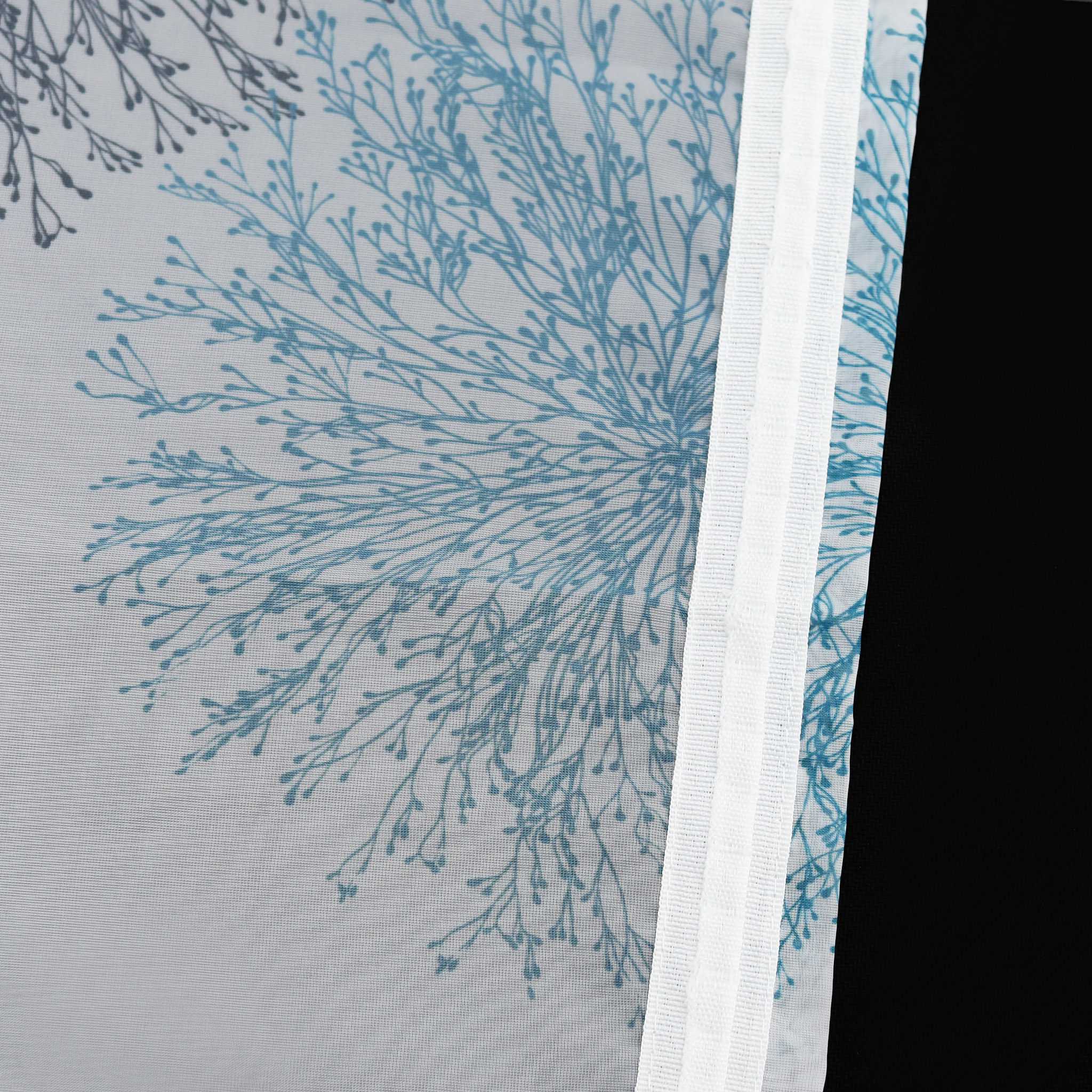 Curtain with Floral Pattern and Curtain Tape