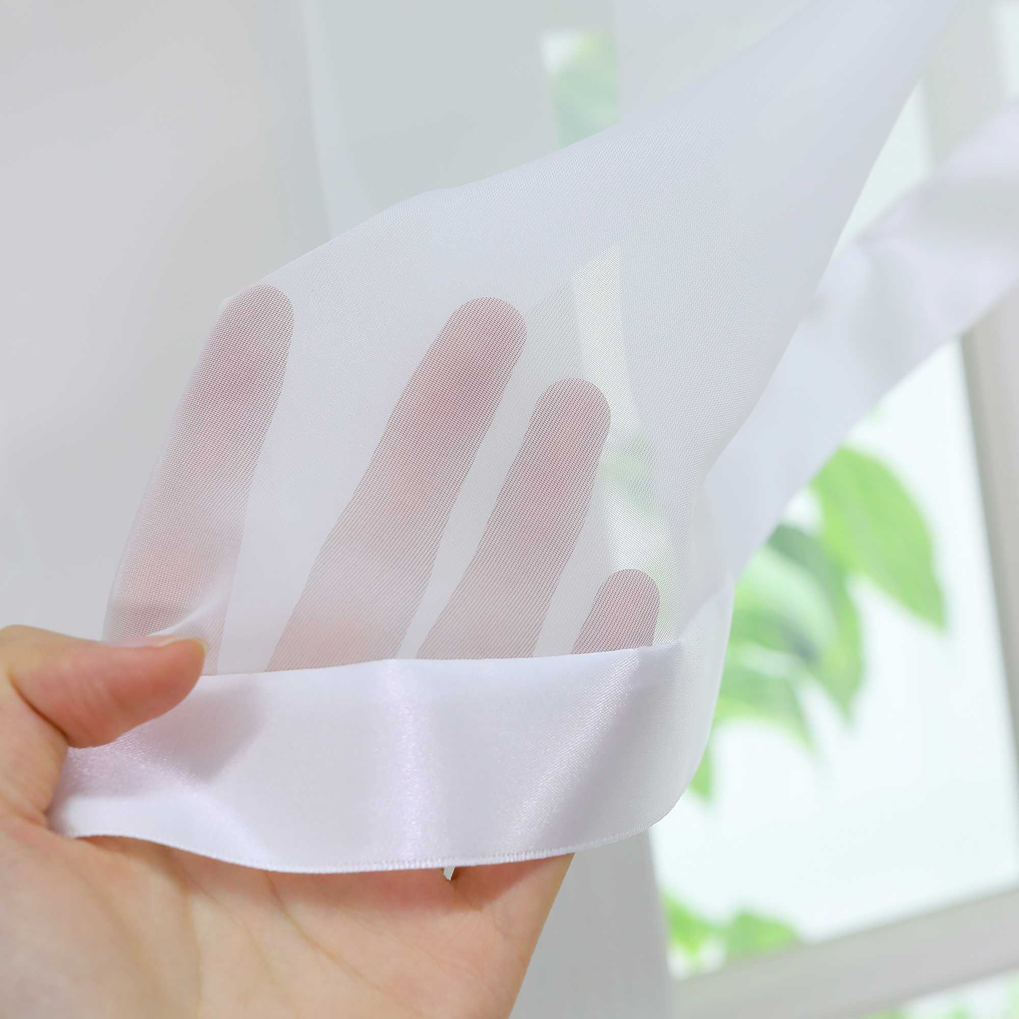 Cafe Curtain with Curtain Tape/ Window Decor Cross Design 1 Piece - White, W x H 300 x 120cm