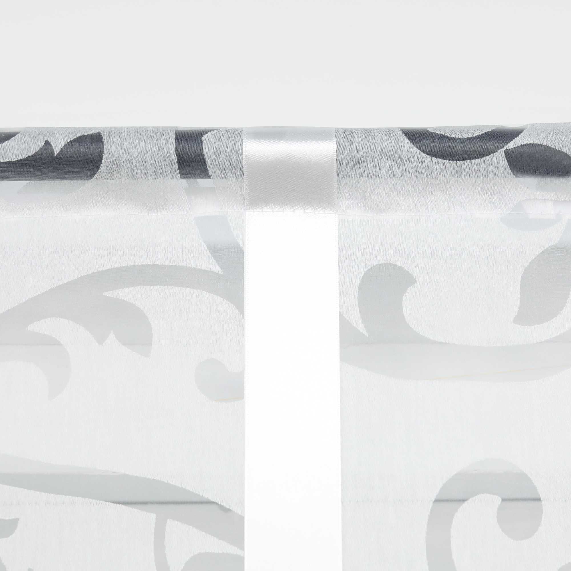 Roman Shade with Rod Pocket with Floral Pattern 1 Piece - White, W x H 120 x 140cm