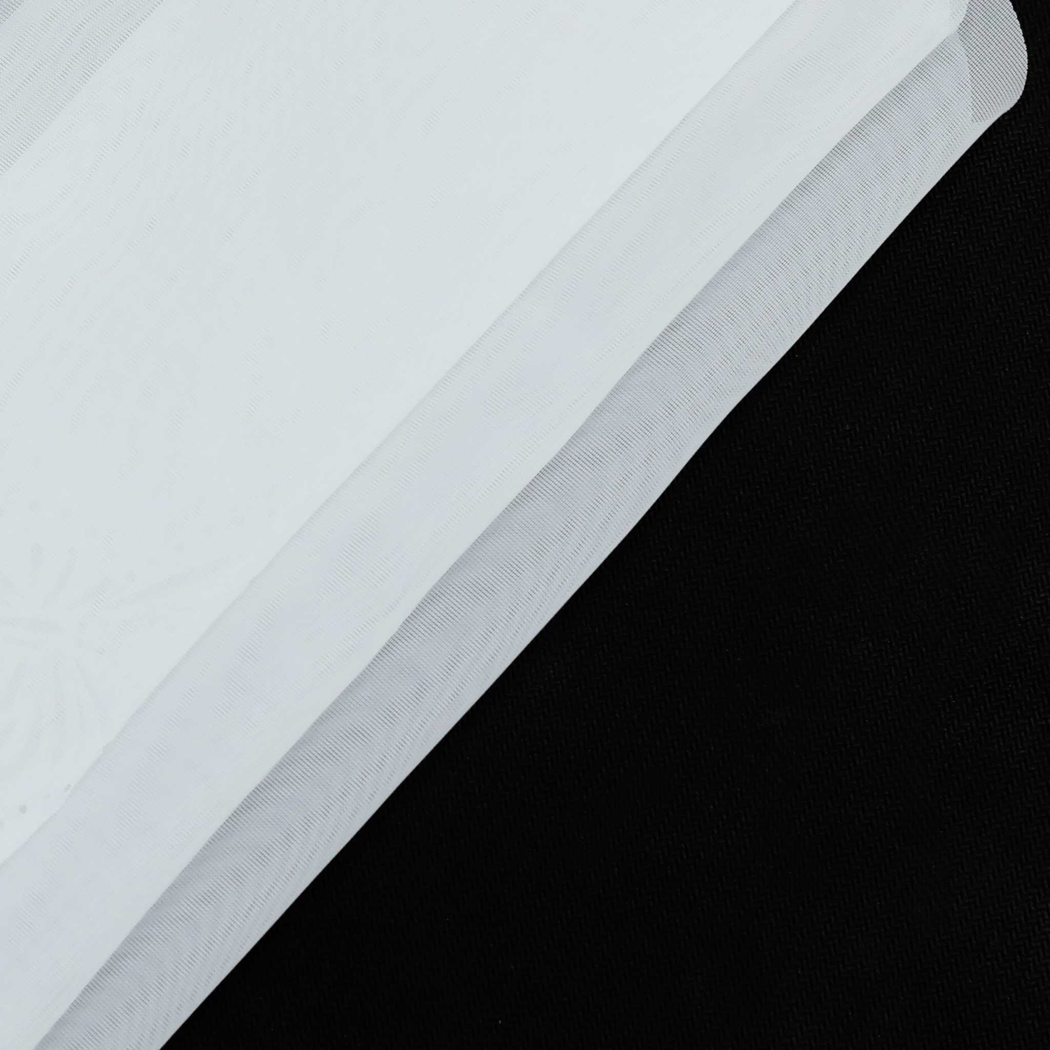 Cafe Curtain with Butterfly Design Triangular Hem 1 Piece - White, W x H 40 x 90cm