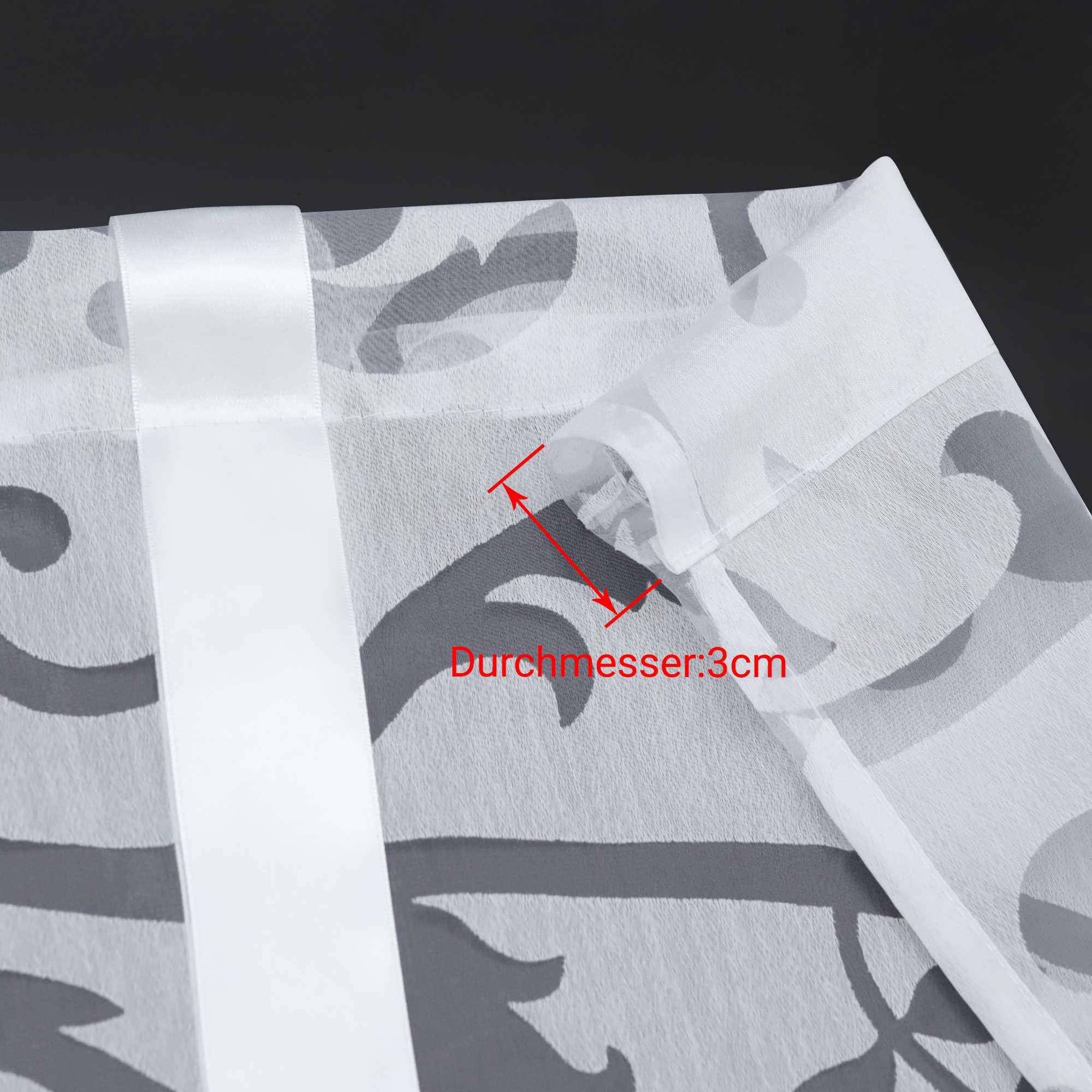 Roman Shade with Rod Pocket with Floral Pattern 1 Piece - White, W x H 140 x 140cm