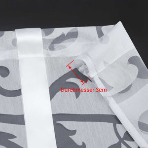 Roman Shade with Rod Pocket with Floral Pattern 1 Piece - White, W x H 140 x 140cm