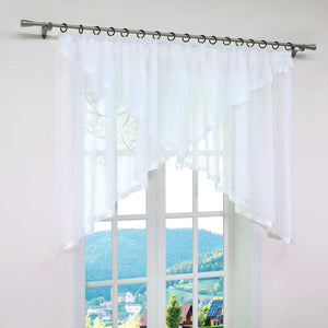 Cafe Curtain with Curtain Tape/ Window Decor Cross Design 1 Piece - White, W x H 400 x 100cm