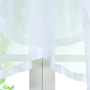 Cafe Curtain with Curtain Tape/ Window Decor Cross Design 1 Piece - White, W x H 400 x 160cm