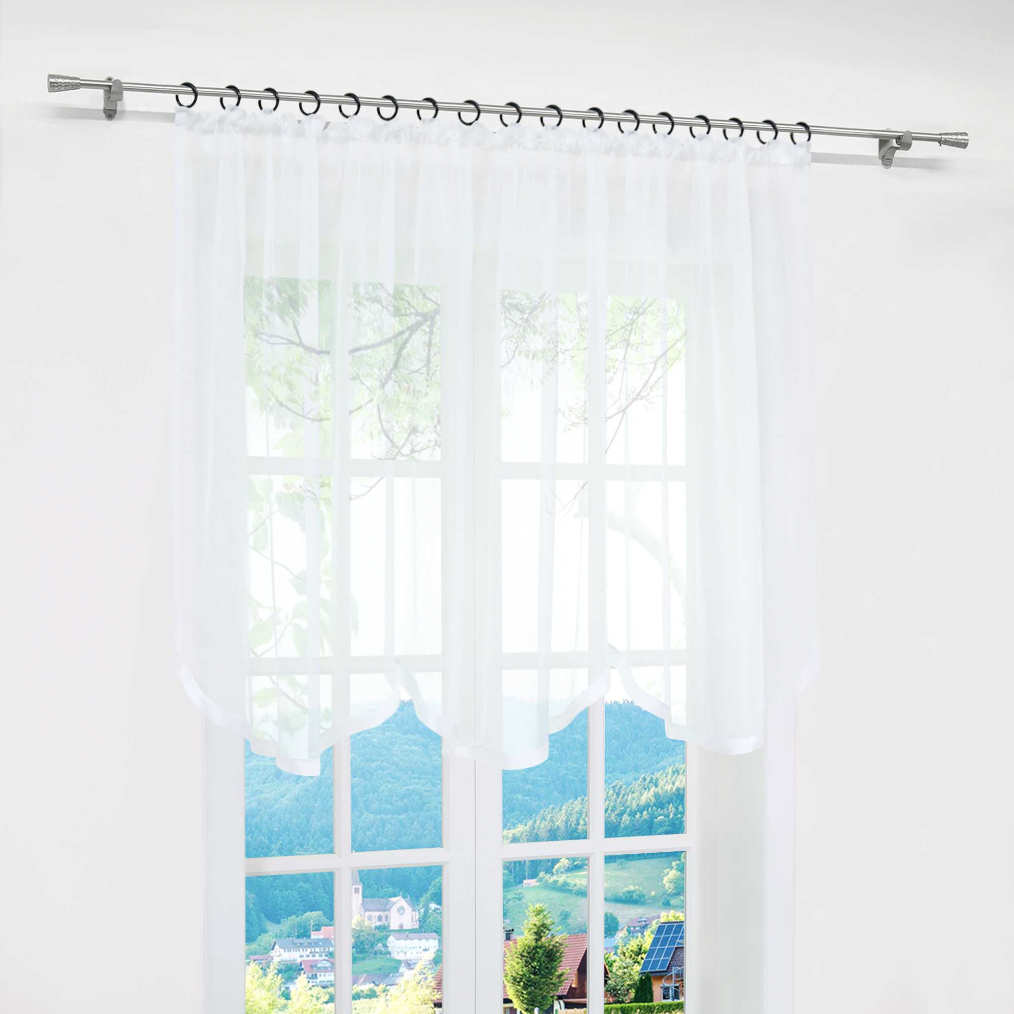 Multi-Functional Curtain Sheer Window Decor 1 Piece - White, W x H 400 x 100cm