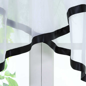 Cafe Curtain with Curtain Tape/ Window Decor Cross Design 1 Piece - Red, W x H 400 x 100cm