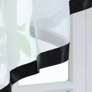 Cafe Curtain with Curtain Tape/ Window Decor Cross Design 1 Piece - Red, W x H 400 x 120cm