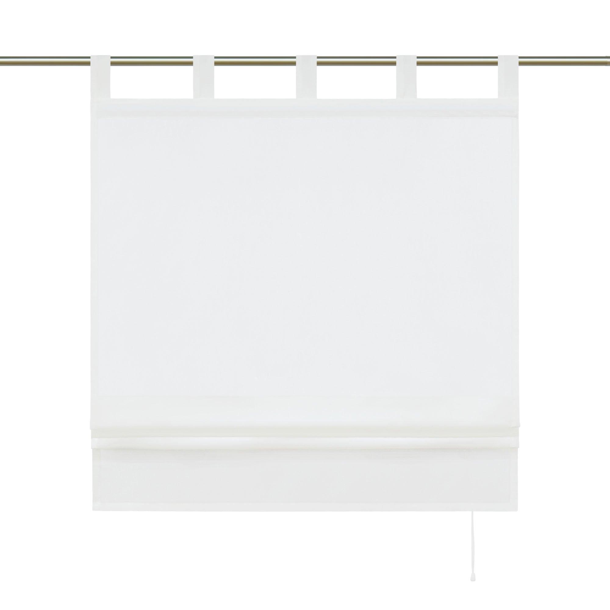 Roman Shade Solid Color Semi-Sheer Decorative Folds 1 Piece - White, H x W 140 x 60cm
