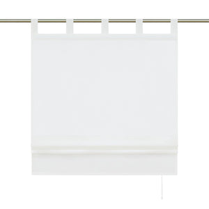 Roman Shade Solid Color Semi-Sheer Decorative Folds 1 Piece - White, H x W 140 x 60cm