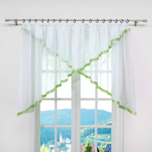 Cafe Curtain with Curtain Tape/ Window Decor Cross Design 1 Piece - Orange, W x H 400 x 100cm