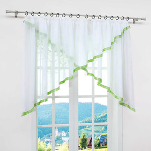 Cafe Curtain with Curtain Tape/ Window Decor Cross Design 1 Piece - Orange, W x H 400 x 120cm