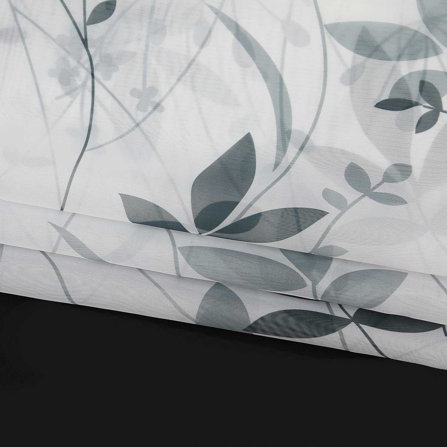 Curtain with Leaf Pattern Light Privacy Garden Style 1 Piece