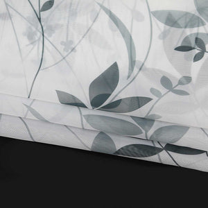Curtain with Leaf Pattern Light Privacy Garden Style 1 Piece