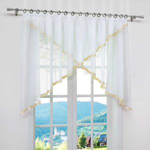 Cafe Curtain with Curtain Tape/ Window Decor Cross Design 1 Piece