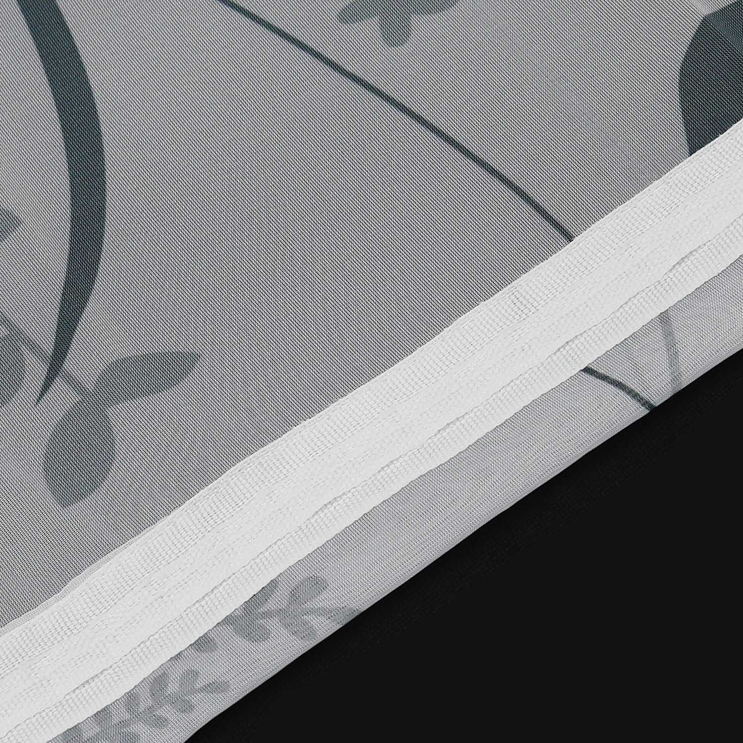 Curtain with Leaf Pattern Light Privacy Garden Style 1 Piece - White, Curtain-Tape Panel
