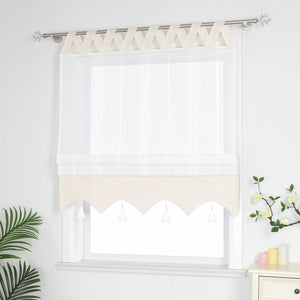 Delien Roman Shade with Tab-Top Hanging and Tassels