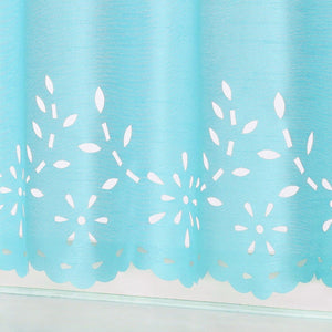 Short Voile Cafe Curtain with Openwork Pattern