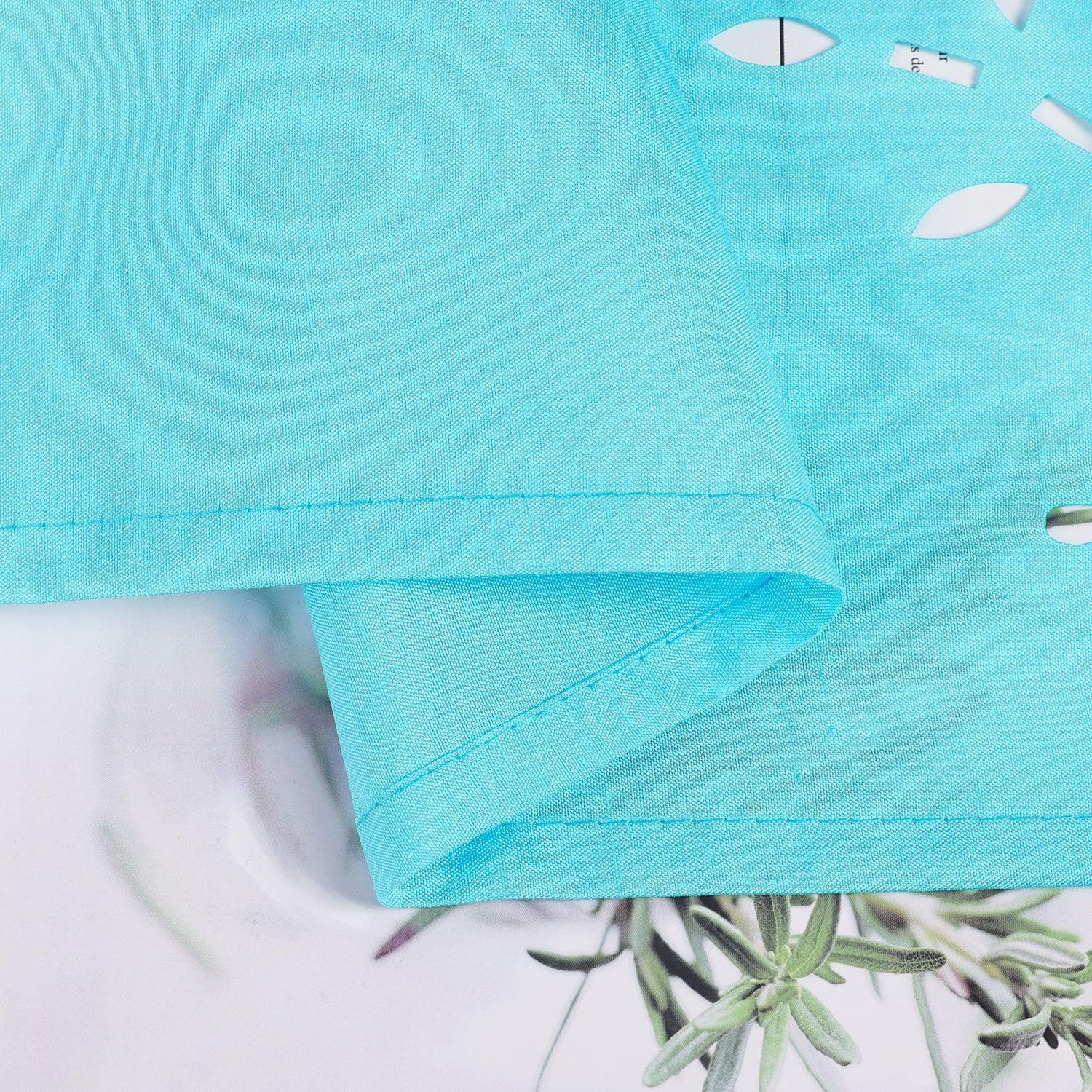 Short Voile Cafe Curtain with Openwork Pattern