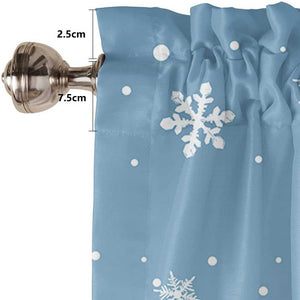 Cafe Curtain Christmas - Festive Valance - Blue, H x W 45 x 175cm