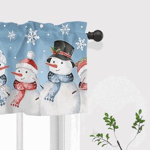 Cafe Curtain Christmas - Festive Valance - Blue, H x W 55 x 175cm