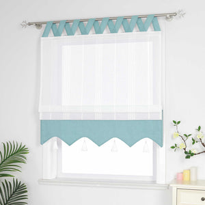 Delien Roman Shade with Tab-Top Hanging and Tassels - Purple, W x H 100 x 140cm