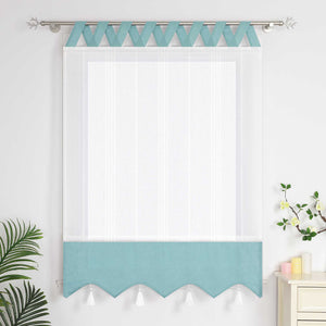 Delien Roman Shade with Tab-Top Hanging and Tassels - Purple, W x H 60 x 140cm
