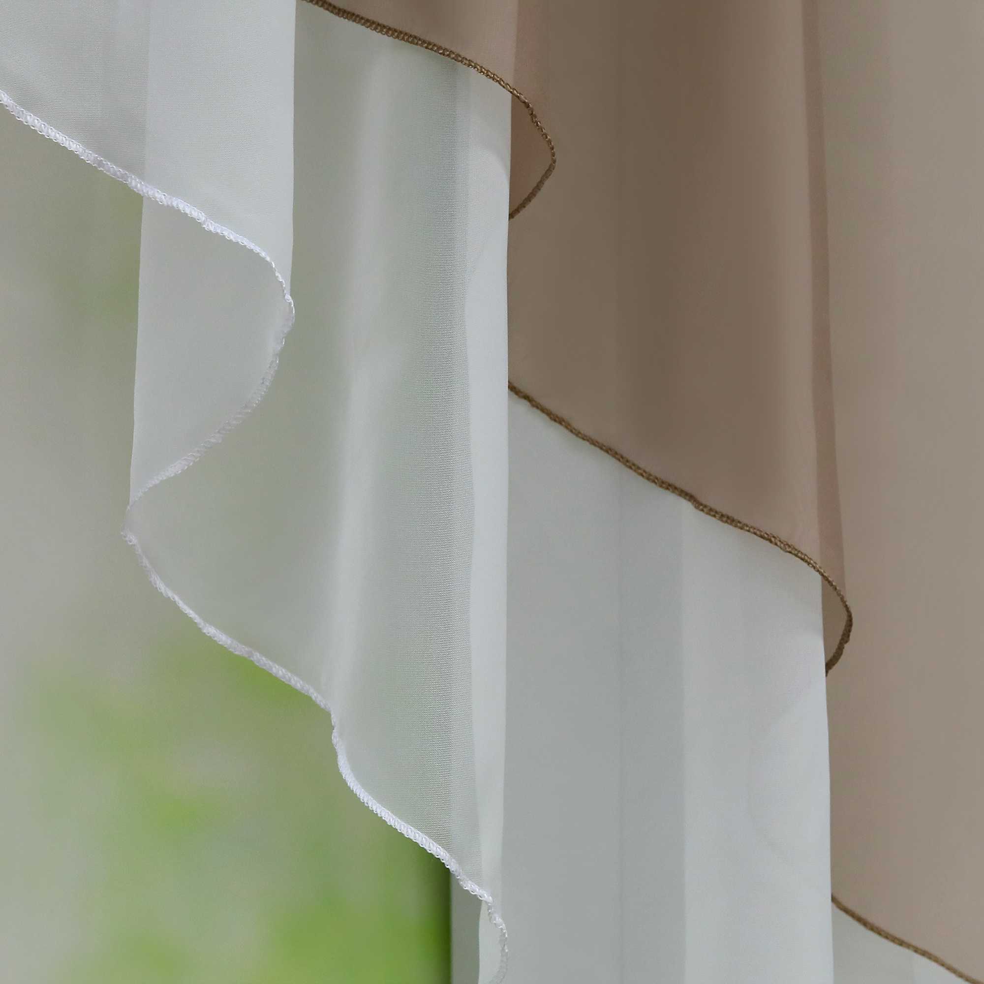 Two-Tone Cafe Curtain with Valances - Set of 2