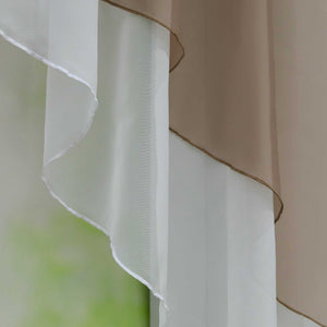 Two-Tone Cafe Curtain with Valances - Set of 2