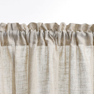 Cafe Curtain Country Style with Stripes Set of 2 - Beige, H x W 120 x 125cm