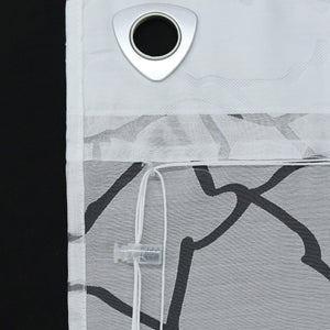 Roman Shade with U-Hooks Sheer Burnout Technique Striped Pattern 1 Piece