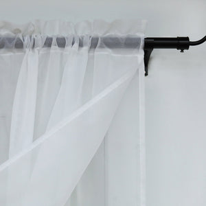 Two-Tone Cafe Curtain with Valances - Set of 2 - White, W x H 120 x 125cm