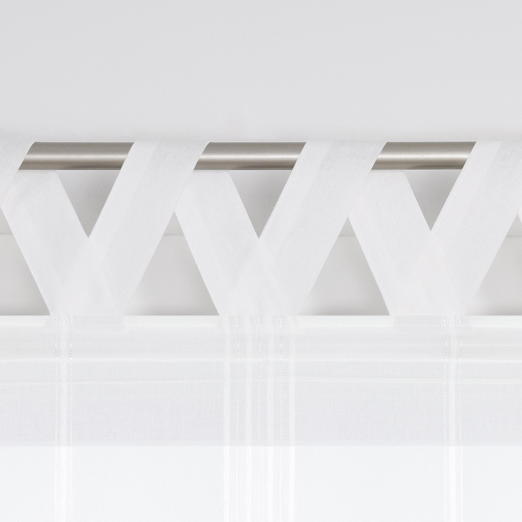 Delien Roman Shade with Tab-Top Hanging and Tassels - White, W x H 120 x 140cm