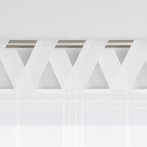 Delien Roman Shade with Tab-Top Hanging and Tassels - White, W x H 120 x 140cm