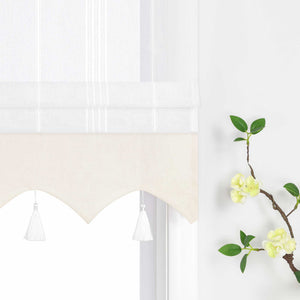 Delien Roman Shade with Tab-Top Hanging and Tassels