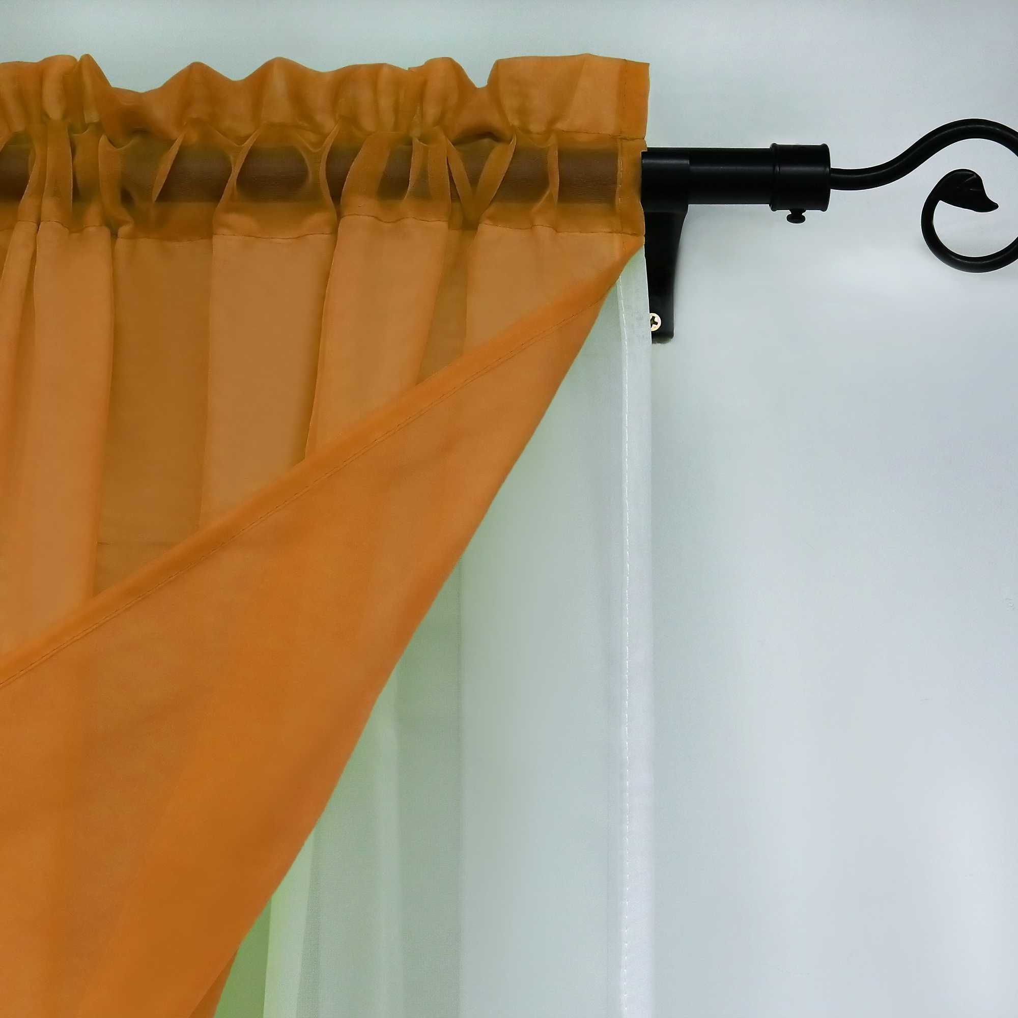 Two-Tone Cafe Curtain with Valances - Set of 2 - Pink, W x H 120 x 125cm