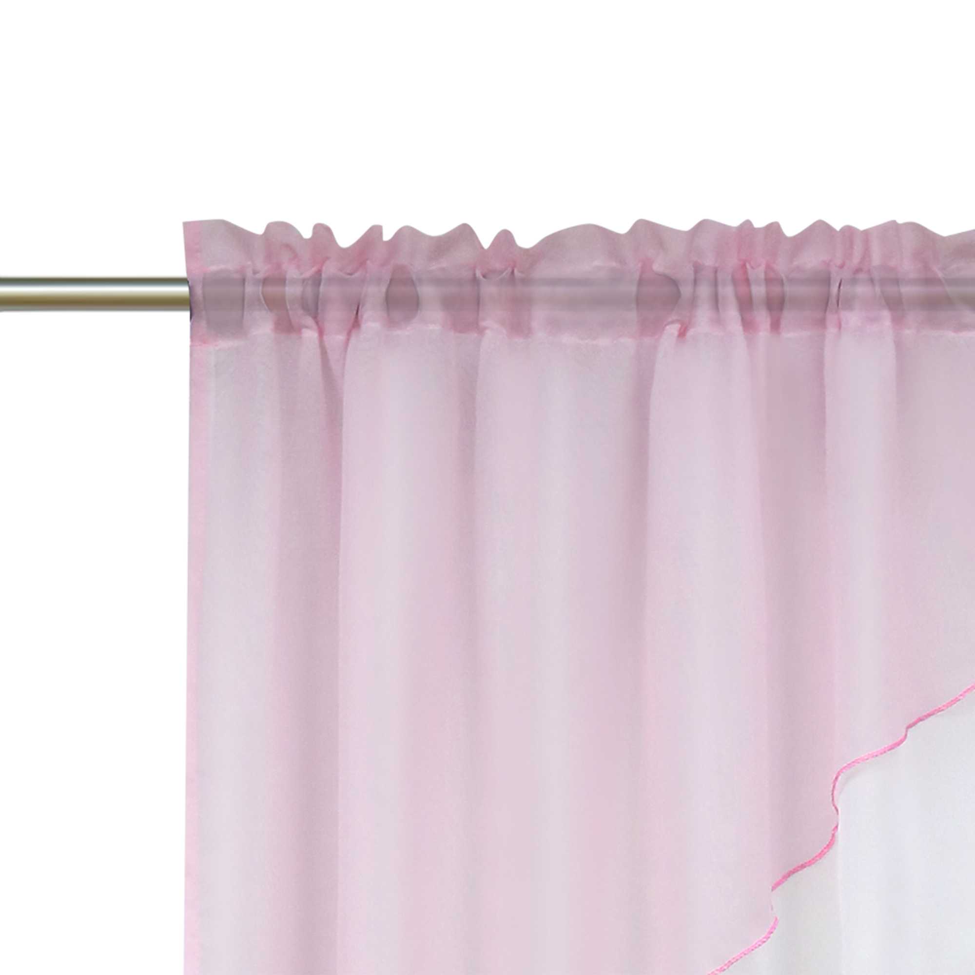 Two-Tone Cafe Curtain with Valances - Set of 2 - Burgundy, W x H 90 x 100cm